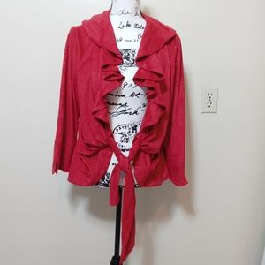 Mishca Tie In The Front Soft Ruffle Fall Cardigan